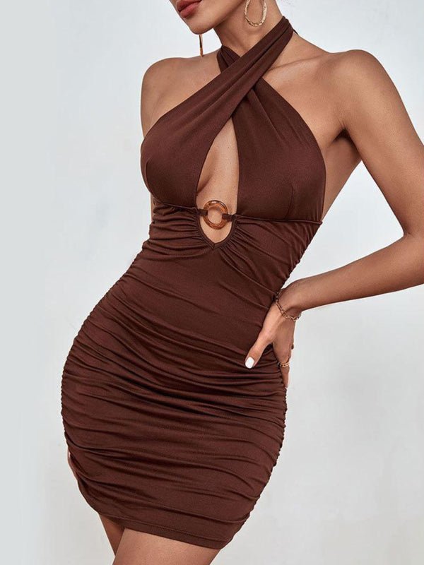 Cross Neck Bodycon Dress