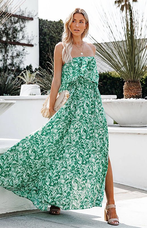 Floral Ruffle Wrap Spring Dress