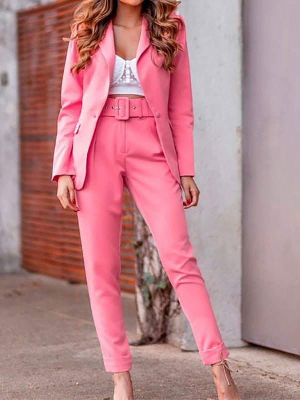 Bright Pink Highwaist Business Suit