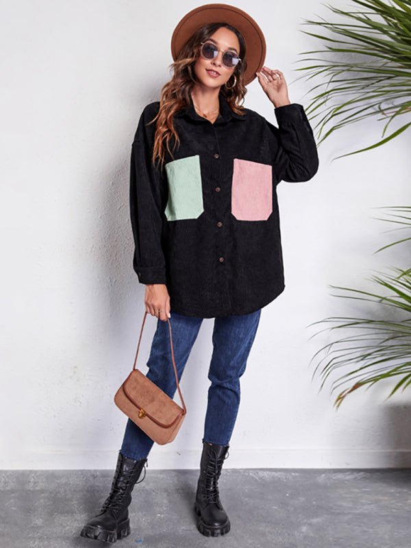 Contrast Colors Buttons Shirt