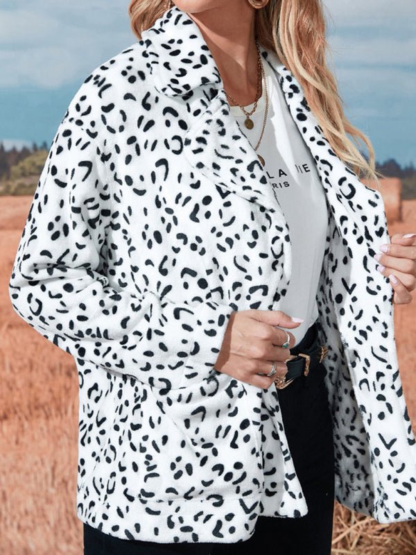 White Leopard Print Wind Jacket
