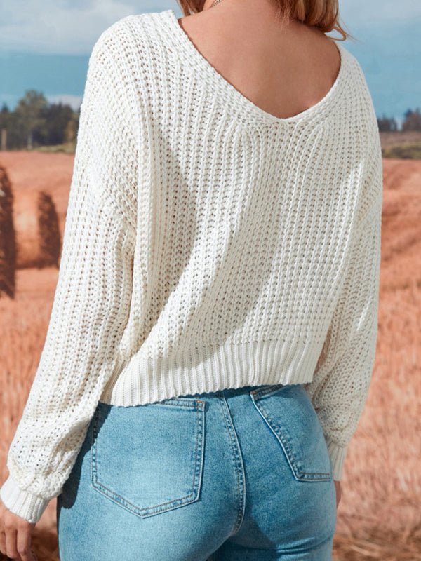 Wide Neck Knit Sweater