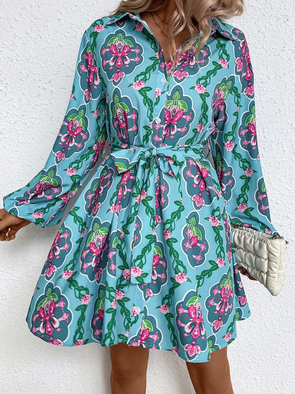 Floral Turquois Dress Autumn Edition