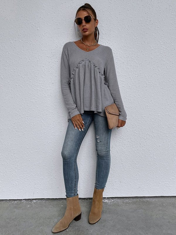 Andrea's Pleated Grey Sweatshirt
