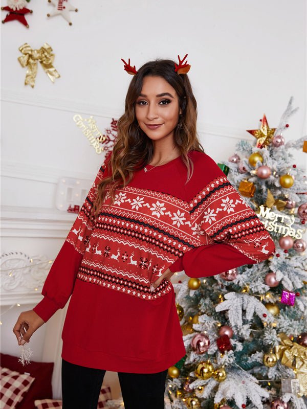 Christmas Knitted Long Sweatshirt