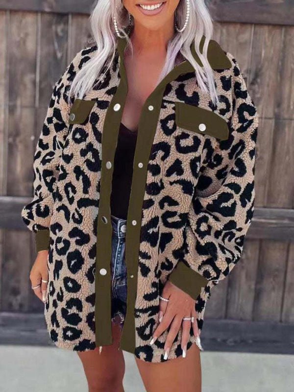 Leopard / Cow Print Oversized Furry Buttoned Coat