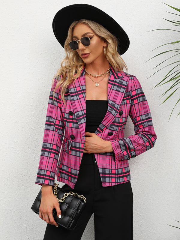 Flashy Plaid Glam Blazer