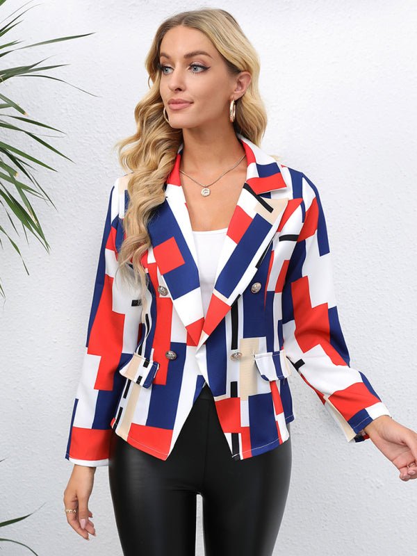 Cubist Print Artist Fashion Perfect Fit Women's Blazer